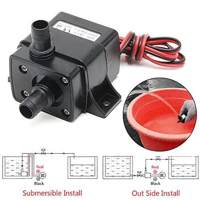 Alt view image 4 of 7 - 2pcs Water Pump 240L/H DC 12V 4.2W Micro Brushless Pump 3M Pumping Head Ultra Qu