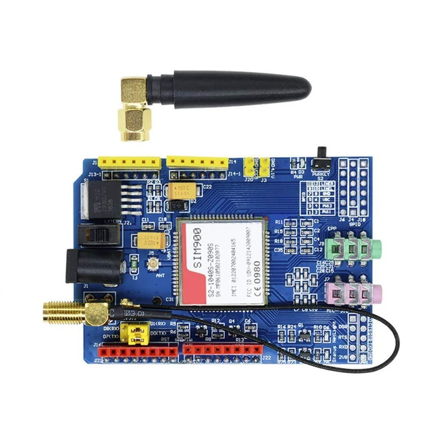 Alt view image 2 of 6 - SIM900 Quad-Band 850/900/1800/1900MHz GPRS/GSM Shield Development Board
