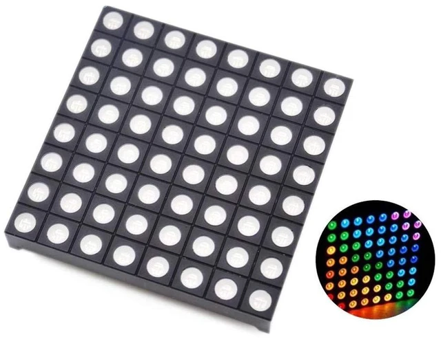 Main image of 8x8 Matrix RGB LED Common Anode Full Colour LED 60x60mm Colorduino Compatible fo