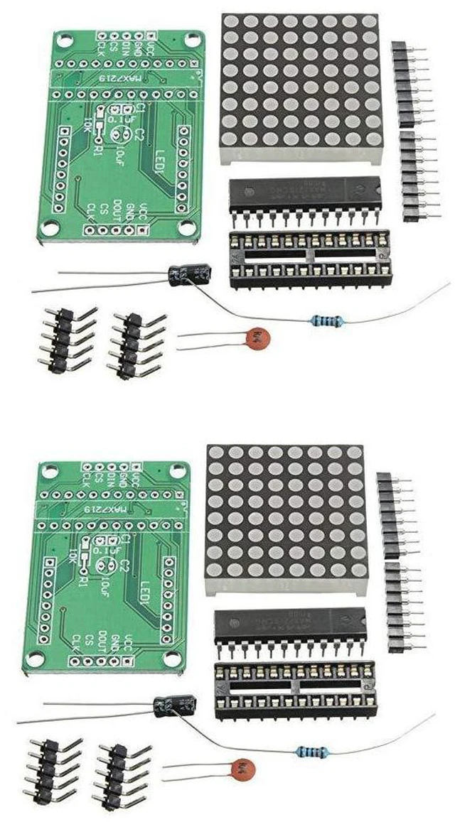 Main image of 2pcs MAX7219 8 * 8 Dot Matrix Module DIY Kit MAX7219 8x8 Common Cathode LED Dot