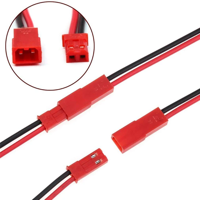 Alt view image 3 of 6 - 20 Pairs JST Connector Plug Cable 22 AWG 2 Pin Male + Female JST Connector Wire