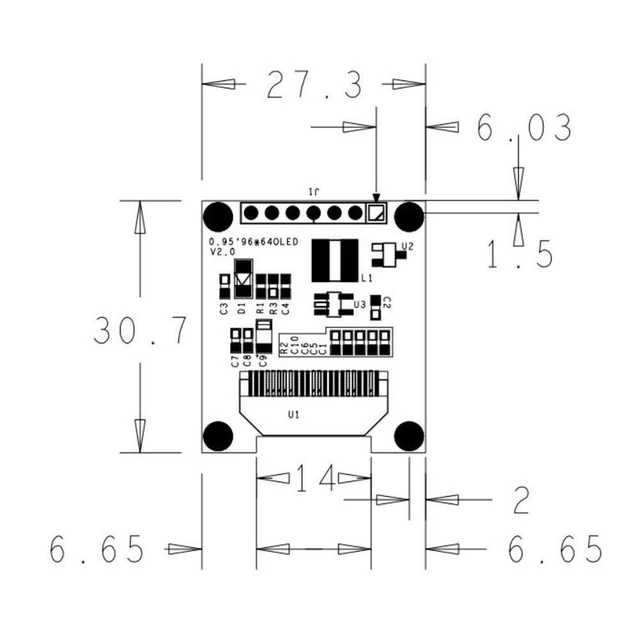 Alt view image 5 of 6 - 0.95" Inch 7 Pin Colorful 65K SPI OLED Display Module SSD1331 96 * 64 Resolution