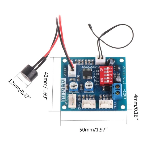 Alt view image 4 of 6 - DC 12V 5A PWM PC CPU Fan Temperature Control Speed Controller Board Speed Contro