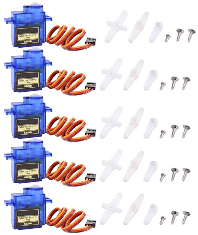 Main image of 5pcs SG90 Micro Servo Motor 9G 0-180 Degree Rotation Control Mini Servo 0-180° f