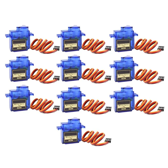 Alt view image 2 of 4 - 10pcs SG90 Micro Servo Motor 9G 0-180 Degree Rotation Control Mini Servo 0-180°