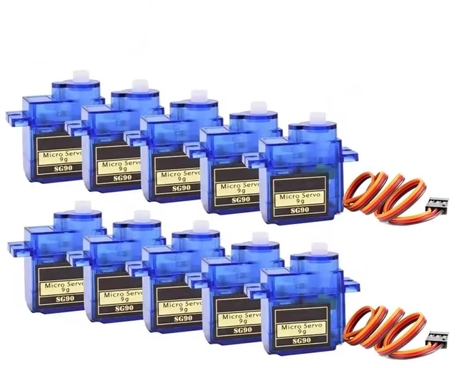 Main image of 10pcs SG90 Micro Servo Motor 9G 0-180 Degree Rotation Control Mini Servo 0-180°