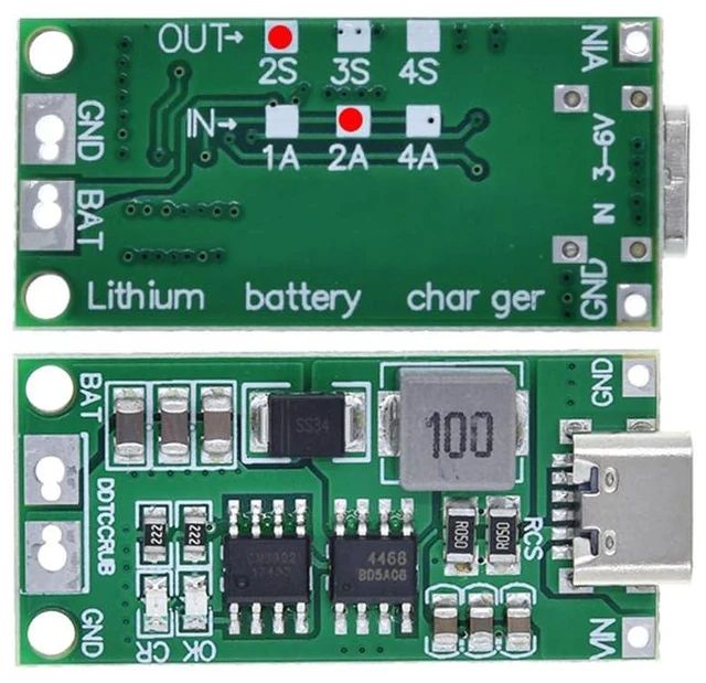Main image of 2pcs Multi-Cell 2S 3S 4S USB-C to 8.4V 12.6V 16.8V (2S 2A) Step-Up Boost LiPo Po