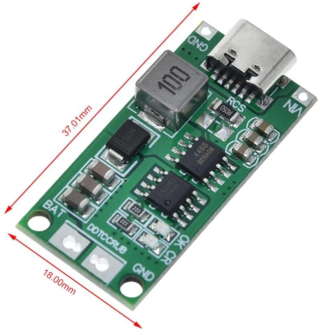 Alt view image 4 of 6 - 2pcs Multi-Cell 2S 3S 4S USB-C to 8.4V 12.6V 16.8V (2S 1A) Step-Up Boost LiPo Po