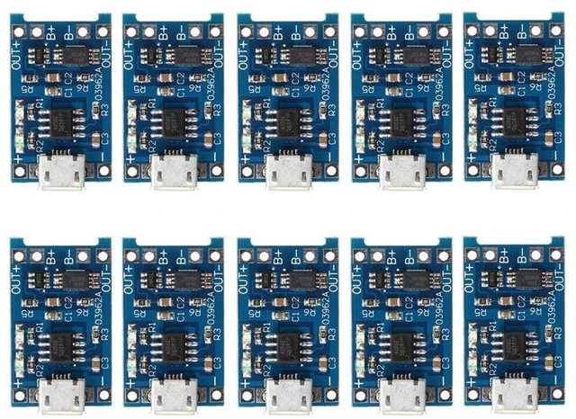 Main image of 10pcs 5V 1A 18650 Lithium Battery Charging Board TP4056 Lithium Battery Charging