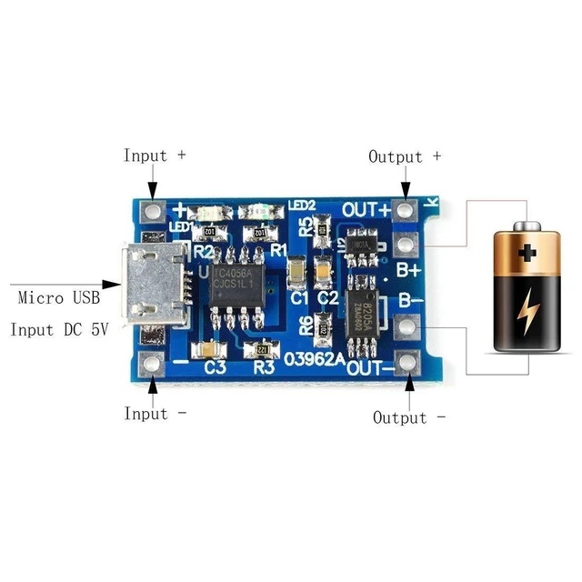 Alt view image 2 of 5 - 10pcs 5V 1A 18650 Lithium Battery Charging Board TP4056 Lithium Battery Charging