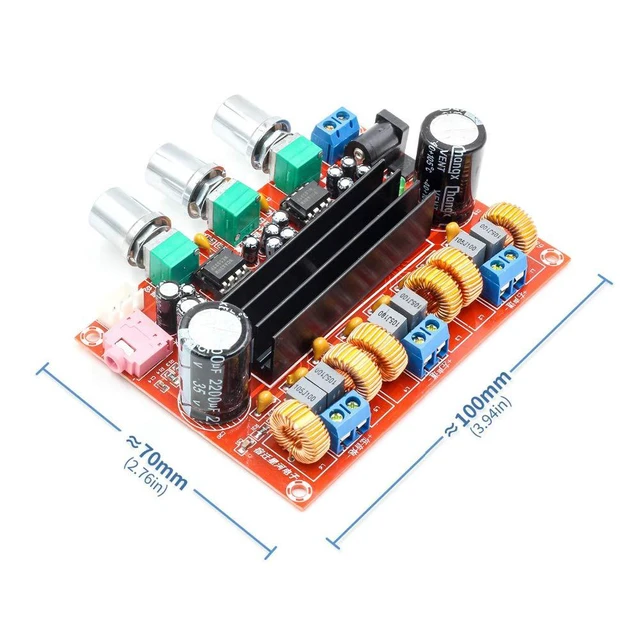 Alt view image 3 of 5 - TPA3116D2 2 x 50W 2.1 Channel Digital Audio Power 100W Amplifier AMP Subwoofer