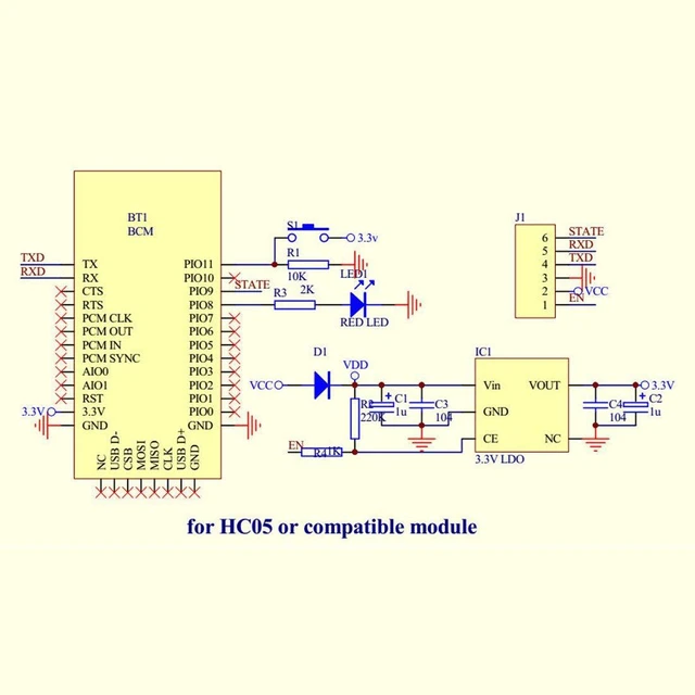 Alt view image 3 of 5 - 2pcs HC-05 Wireless Bluetooth RF Transceiver Master Slave Integrated Bluetooth M