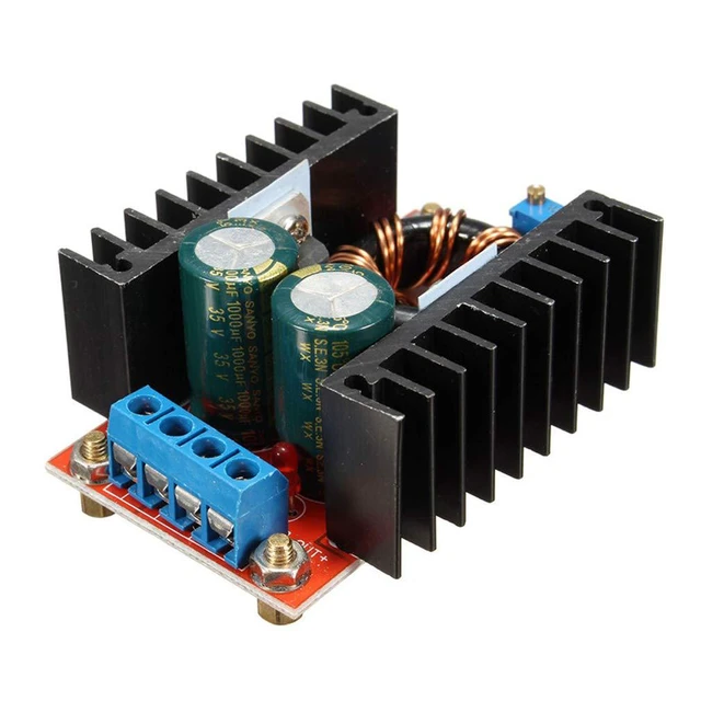 Alt view image 2 of 6 - 2pcs 150W 10-32V to 12-35V Voltage Adjustable 6A DC Boost Converter Step Up 10-3