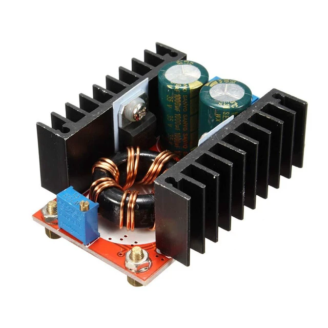 Alt view image 3 of 6 - 2pcs 150W 10-32V to 12-35V Voltage Adjustable 6A DC Boost Converter Step Up 10-3