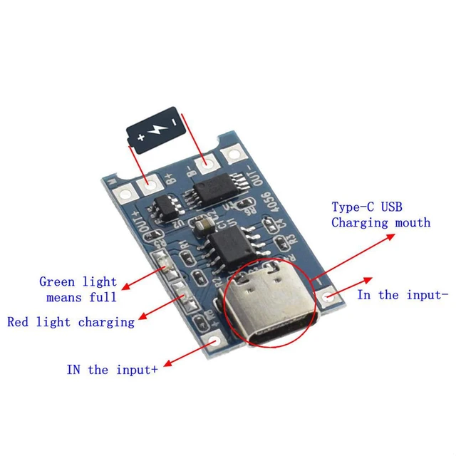 Alt view image 2 of 5 - 3pcs TP4056 Type-c USB 5V 1A 18650 Lithium Battery Charger Module Charging Board