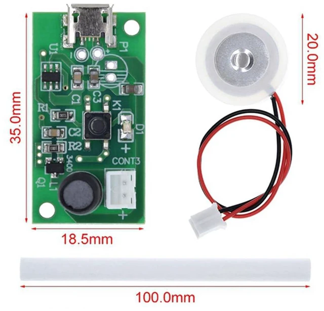 Alt view image 3 of 5 - Mini Air Humidifier DIY Kit USB Mist Maker Moisture Spray Fogger Atomizer Mini O