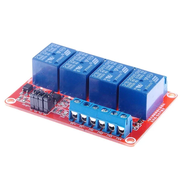 Alt view image 2 of 6 - 4 Channel 24V Relay Module with OPTO-Isolated Support High and Low Level Trigger