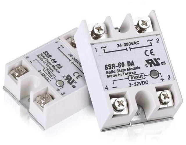 Main image of 2pcs SSR-60DA Solid State Relay Single Phase Semi-Conductor Relay Input 3-32V DC