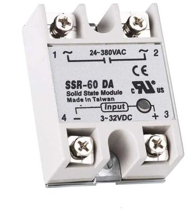 Alt view image 3 of 6 - 2pcs SSR-60DA Solid State Relay Single Phase Semi-Conductor Relay Input 3-32V DC
