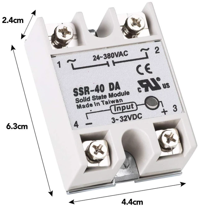 Alt view image 2 of 6 - 2pcs SSR-40DA Solid State Relay Single Phase Semi-Conductor Relay Input 3-32V DC