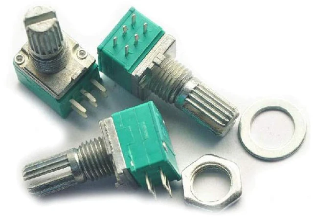 Main image of 10pcs Double-Joint 6 Pin 09 B10K Potentiometer for Audio Amp