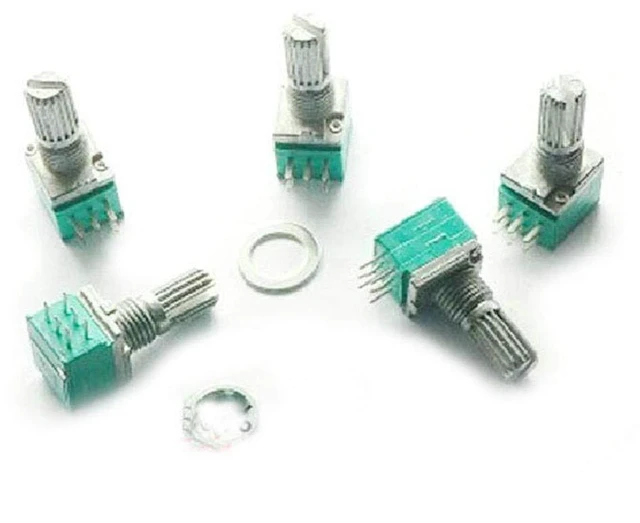 Alt view image 2 of 3 - 10pcs Double-Joint 6 Pin 09 B10K Potentiometer for Audio Amp