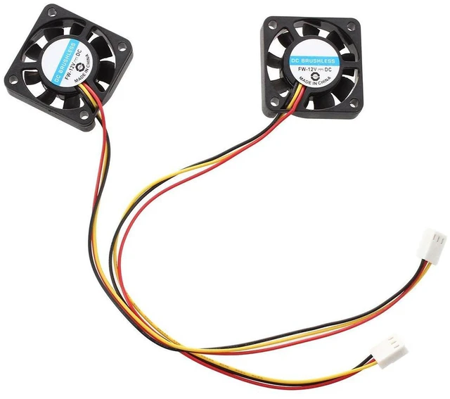 Alt view image 3 of 6 - 4pcs DC 12V 4010 Fan 3Pin Computer CPU Cooler Mini Cooling Fan 40x40x10mm Small