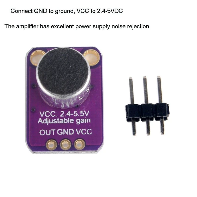 Alt view image 4 of 5 - 2pcs Electret Microphone Amplifier MAX4466 Module Adjustable Gain Blue Breakout