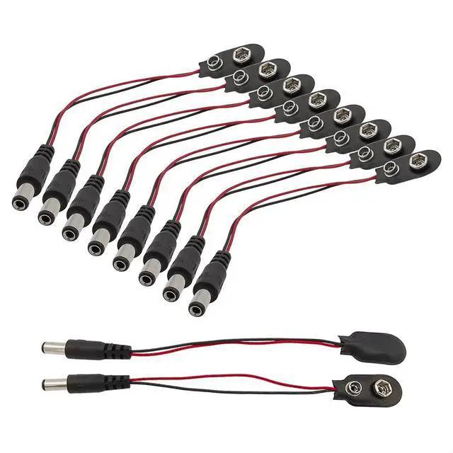 Alt view image 2 of 4 - 10pcs 9V Battery Clips 9 Volt I-Type Snap-on Leather Battery Buckle Connector wi