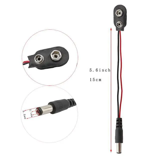 Alt view image 3 of 4 - 10pcs 9V Battery Clips 9 Volt I-Type Snap-on Leather Battery Buckle Connector wi