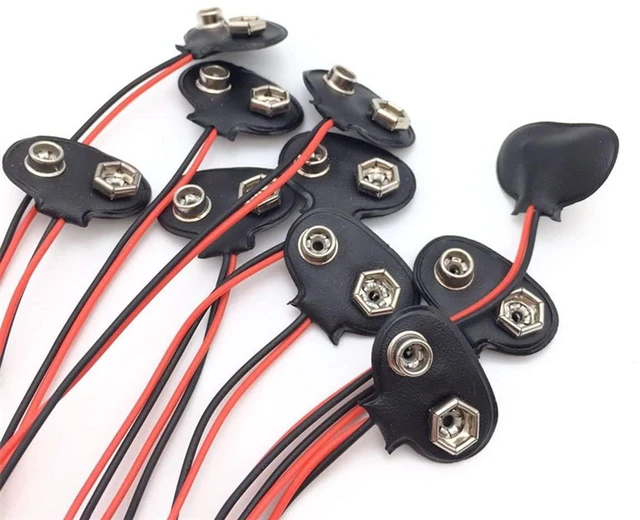 Alt view image 2 of 7 - 10pcs 9V Battery Clips 9 Volt T-Type Snap-on Battery Buckle Leather Snap on Batt