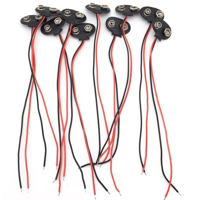 Alt view image 3 of 7 - 10pcs 9V Battery Clips 9 Volt T-Type Snap-on Battery Buckle Leather Snap on Batt