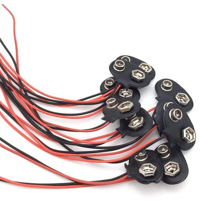 Alt view image 4 of 7 - 10pcs 9V Battery Clips 9 Volt T-Type Snap-on Battery Buckle Leather Snap on Batt