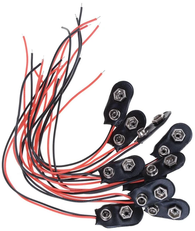 Alt view image 2 of 7 - 10pcs 9V Battery Clips 9 Volt I-Type Snap-on Battery Buckle Leather Snap on Batt