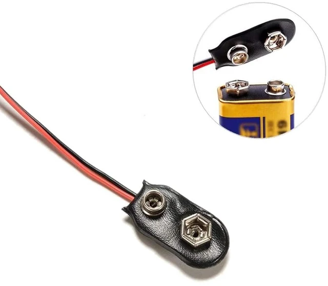 Alt view image 4 of 7 - 10pcs 9V Battery Clips 9 Volt I-Type Snap-on Battery Buckle Leather Snap on Batt