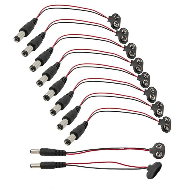 Alt view image 2 of 4 - 10pcs 9V Battery Clips 9 Volt T-Type Snap-on Leather Battery Buckle Connector wi
