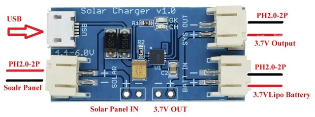 Alt view image 2 of 7 - 2pcs CN3065 Mini Solar Lipo Charger Board Lithium Battery Charge Chip Micro USB