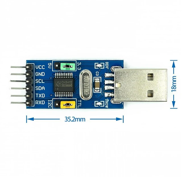 Alt view image 5 of 6 - 2pcs CH341T Downloader Tool USB to I2C IIC USB to UART TTL Convert Adapter Seria