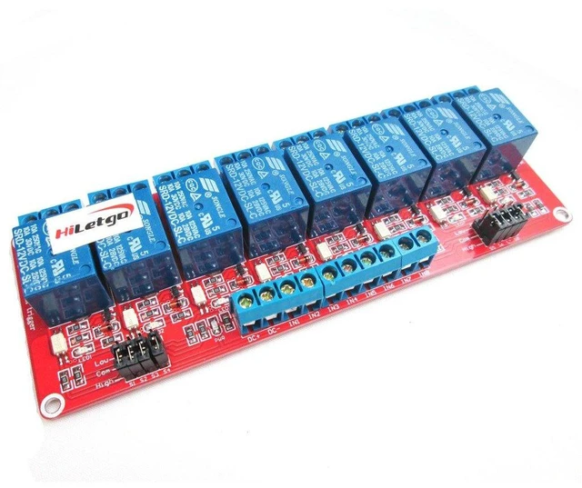 Main image of 12V 8 Channel Relay Module with OPTO-Isolated High and Low Level Trigger 8 Ways