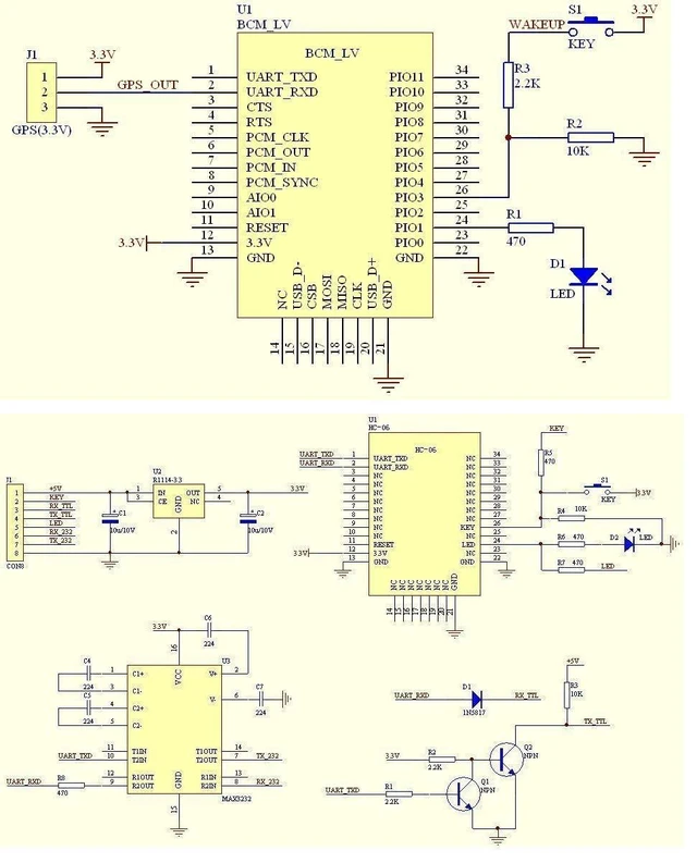 Alt view image 4 of 7 - 2pcs HC-06 RS232 4 Pin Wireless Bluetooth Serial RF Transceiver Module Bi-Direct