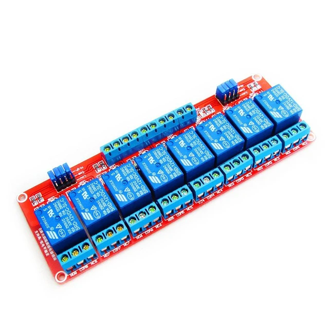 Alt view image 4 of 6 - 12V 8 Channel Relay Module with OPTO-Isolated High and Low Level Trigger 8 Ways