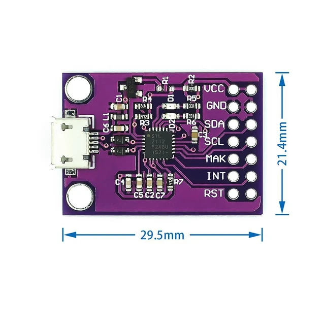 Alt view image 4 of 5 - CP2112 Debug Board USB to SMBus I2C Communication Module Micro USB2.0 CP2112 Eva