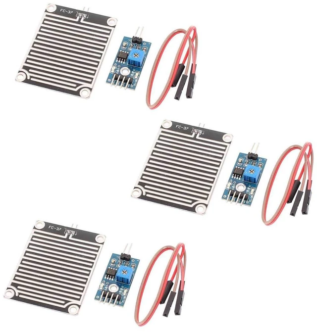 Main image of 3pcs LM393 Rain Drops Sensor Weather Moisture Monitor Sensor Humidity Sensitivit