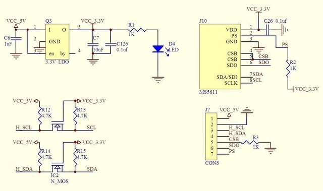 Alt view image 5 of 7 - GY-63 MS5611 MS5611-01BA03 Atmospheric Pressure Sensor Module Meter Altimeter Se