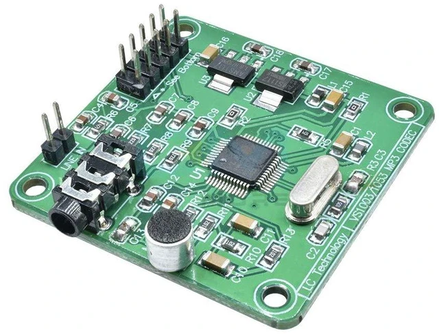 Alt view image 4 of 6 - VS1053 MP3 Audio Player Module Audio Decoder Board Onboard Recording Microphone