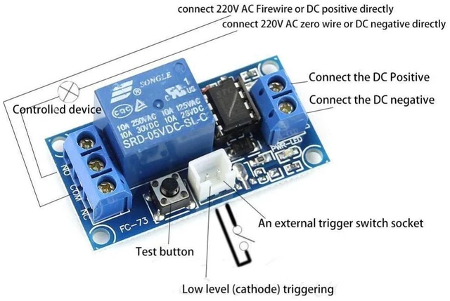 Alt view image 5 of 5 - 5V 1 Channel Self Locking Bistable One Button Start/Stop Self-Locking Relay Modu