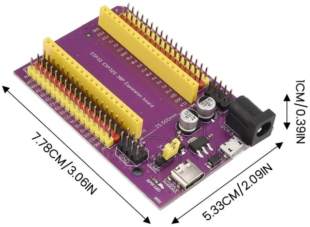 Alt view image 6 of 7 - 3pcs ESP32 ESP32S 38 Pin Expansion Board - ESP32-DevKitC-32 - WiFi Bluetooth - U