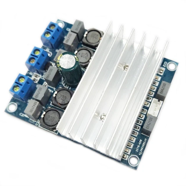 Alt view image 3 of 5 - TDA7492 2x50W D Class High Power Digital Amplifier Board AMP with Radiator 10-26