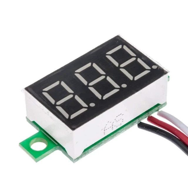 Alt view image 2 of 5 - 5pcs Voltage Meter 3 Wire 0.36" DC 0~30V Digital Voltmeter Gauge Tester Red LED