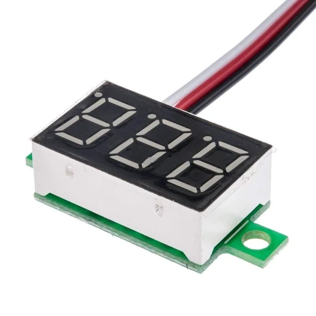 Alt view image 3 of 5 - 5pcs Voltage Meter 3 Wire 0.36" DC 0~30V Digital Voltmeter Gauge Tester Red LED